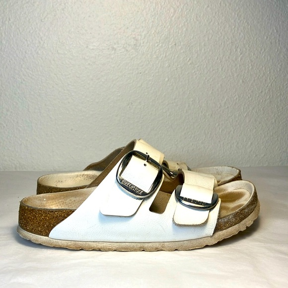 Birkenstock Shoes - Birkenstock Arizona Big Buckle White Leather Sandals Womens Size 38 summer